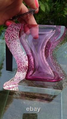 1970s Mandruzzato, Murano pink textured sommerso Glass Vase