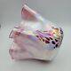1980's HANK CLAYCAMP Pink Iridescent Art Glass Handkerchief Vase Signed Numbered