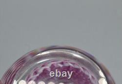 1985 Peter Schiller Hand Blown Art Glass Paperweight Pink Vortex Illusion