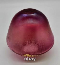 1992 Eickholt Iridescent RASPBERRY PINK Volcano Art Glass Vase