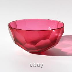 1996 BENJAMIN EDOLS & KATHY ELLIOTT Australian Studio Art Glass Faceted Bowl 1996 BENJAMIN EDOLS & KATHY ELLIOTT Australian Studio Art Glass Faceted Bowl