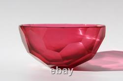 1996 BENJAMIN EDOLS & KATHY ELLIOTT Australian Studio Art Glass Faceted Bowl