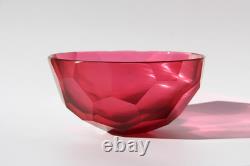 1996 BENJAMIN EDOLS & KATHY ELLIOTT Australian Studio Art Glass Faceted Bowl