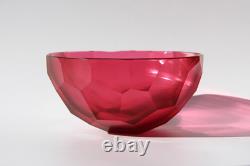 1996 BENJAMIN EDOLS & KATHY ELLIOTT Australian Studio Art Glass Faceted Bowl 1996 BENJAMIN EDOLS & KATHY ELLIOTT Australian Studio Art Glass Faceted Bowl