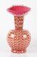 19th / 20th Century red and pink cased pulled zipper'Osiris' design glass vase