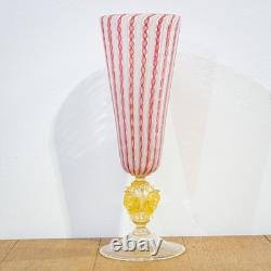 19th Century Murano Latticino Vase