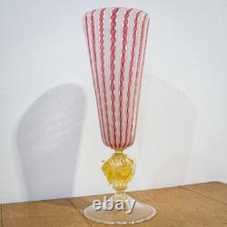 19th Century Murano Latticino Vase