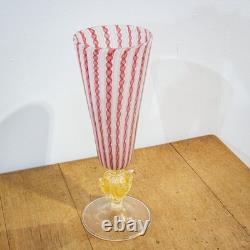 19th Century Murano Latticino Vase