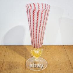 19th Century Murano Latticino Vase