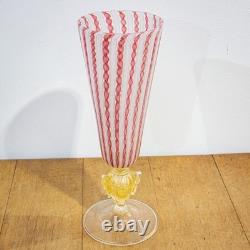 19th Century Murano Latticino Vase
