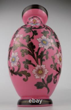 19th Century large enamel painted art glass vase