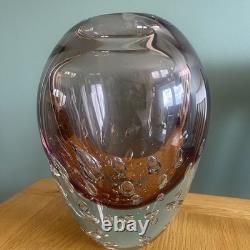 20th C Hand Blown Italian Murano Sommerso Bullicante Pale Pink & Clear 6.7kg