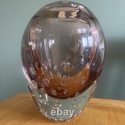 20th C Hand Blown Italian Murano Sommerso Bullicante Pale Pink & Clear 6.7kg