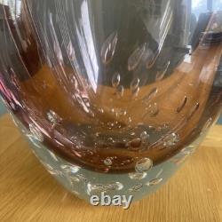 20th C Hand Blown Italian Murano Sommerso Bullicante Pale Pink & Clear 6.7kg