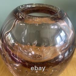 20th C Hand Blown Italian Murano Sommerso Bullicante Pale Pink & Clear 6.7kg