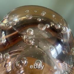 20th C Hand Blown Italian Murano Sommerso Bullicante Pale Pink & Clear 6.7kg