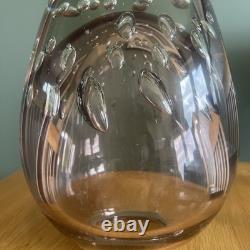 20th C Hand Blown Italian Murano Sommerso Bullicante Pale Pink & Clear 6.7kg