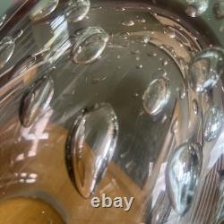 20th C Hand Blown Italian Murano Sommerso Bullicante Pale Pink & Clear 6.7kg