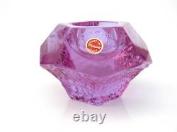 20th Century Murano Sommerso Alexandrite Art Glass Textured Bowl Label Striking