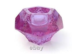 20th Century Murano Sommerso Alexandrite Art Glass Textured Bowl Label Striking