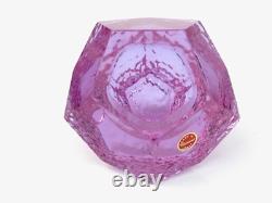 20th Century Murano Sommerso Alexandrite Art Glass Textured Bowl Label Striking