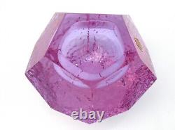 20th Century Murano Sommerso Alexandrite Art Glass Textured Bowl Label Striking