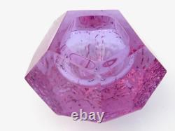 20th Century Murano Sommerso Alexandrite Art Glass Textured Bowl Label Striking