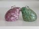 2 x Cambridge / Midsummer Pink & Green Glass Frog ex Whitefriars Jonny Payne