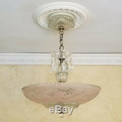 360 Vintage Antique arT DEco Glass Ceiling Light Lamp Fixture Chandelier