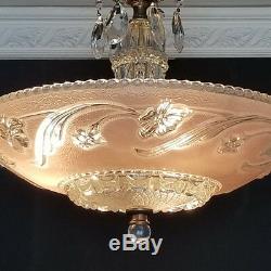 360 Vintage Antique arT DEco Glass Ceiling Light Lamp Fixture Chandelier