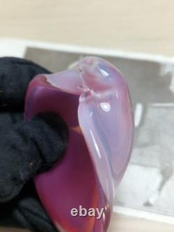366F Murano Iridescent Pink Seguso Shell Trinket Dish Mid Century