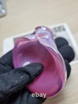 366F Murano Iridescent Pink Seguso Shell Trinket Dish Mid Century