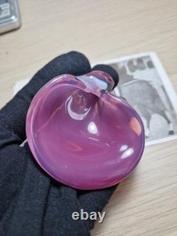 366F Murano Iridescent Pink Seguso Shell Trinket Dish Mid Century