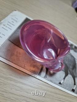 366F Murano Iridescent Pink Seguso Shell Trinket Dish Mid Century