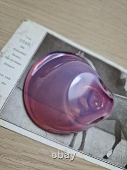 366F Murano Iridescent Pink Seguso Shell Trinket Dish Mid Century