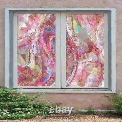3D Pink Art 665NAN Window Film Print Sticker Cling Stained Glass UV Block Fay