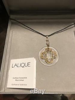 $400 Lalique Arethuse Masque De Femme gold pink quartz beads pendant NEW 1039420
