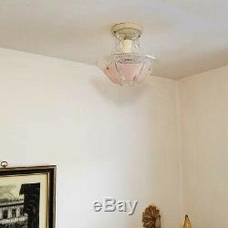 484z Vintage antique art deco Ceiling Light Glass Fixture Chandelier bedroom