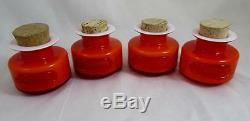 4 x Coral & Opal Holmegaard Palet Spice Jars with Stoppers