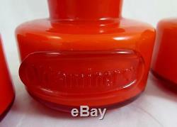 4 x Coral & Opal Holmegaard Palet Spice Jars with Stoppers