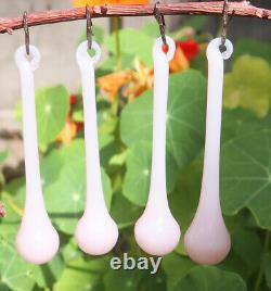 50 rare Art real glass crystal prism Pink Rose Opaline lamp chandelier part 3