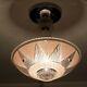 513 Vintage antique aRT DEco Ceiling Light Lamp Fixture Glass Chandelier pink