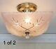 562b Vintage 40s art deco Glass Ceiling Light Lamp Fixture chandelier antique