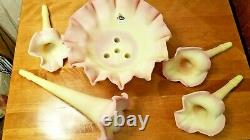 5pc Fenton Burmese Epergne Connoisseur Collection #1-1983 Limited Edition