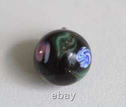 6 Antique Art Glass Paperweight Buttons Pink Roses, Aventurine, Square Floral