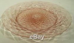 6 Antique Salviati Murano Glass Pink & Gold Fleck Diamond Optic 8.5 Plates