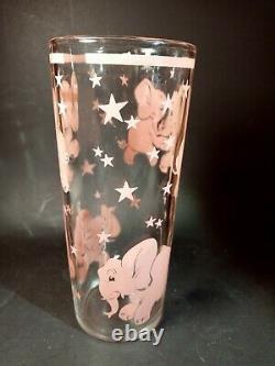 6- Vintage Hazel Atlas Pink Elephant Tall Gin Iced Tea Glasses