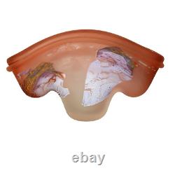 9.5 Louis Leloup Blown Art Glass 80's Peach Pink Vase Abstract Mod Signed