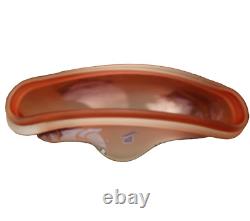 9.5 Louis Leloup Blown Art Glass 80's Peach Pink Vase Abstract Mod Signed