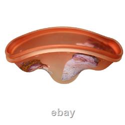 9.5 Louis Leloup Blown Art Glass 80's Peach Pink Vase Abstract Mod Signed